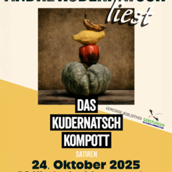 Plakat Lesung Kudernatsch © Gemeinde Gerstungen bibliothek andrekudernatschokt2025