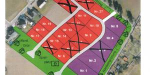 Vergabe von gemeindeeigenen Baugrundstücken im Wohngebiet "Mittelweg" bauplatzplan uns mittelweg 1
