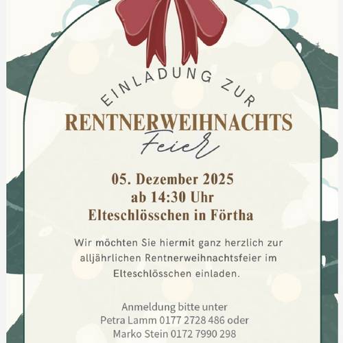 Rentnerweihnachtsfeier Förtha 1