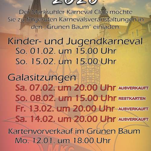 Veranstaltungen MKC   Karneval Marksuhl