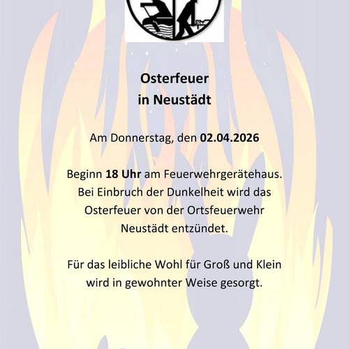 Einladung Osterfeuer NEUSTÄDT