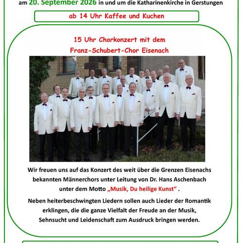 Einladungsplakat Gemeindefest 21 09 2026 Franz Schubert Chor Eisenach neu
