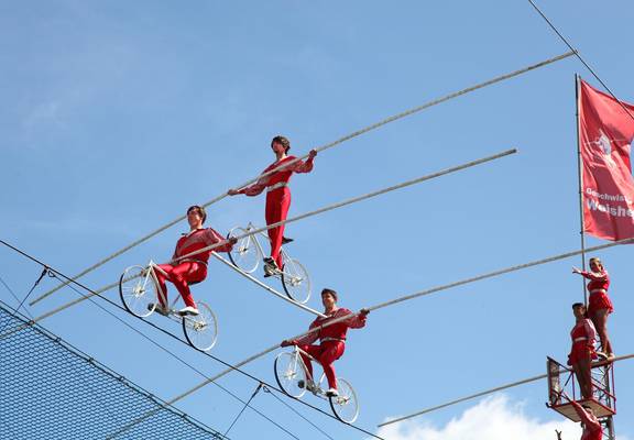 Hochseil Fahrradpyramide1