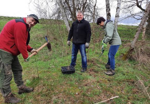 Baumpflanzaktion in Marksuhl © Thüringer Forstamt Baumpflanzaktion2